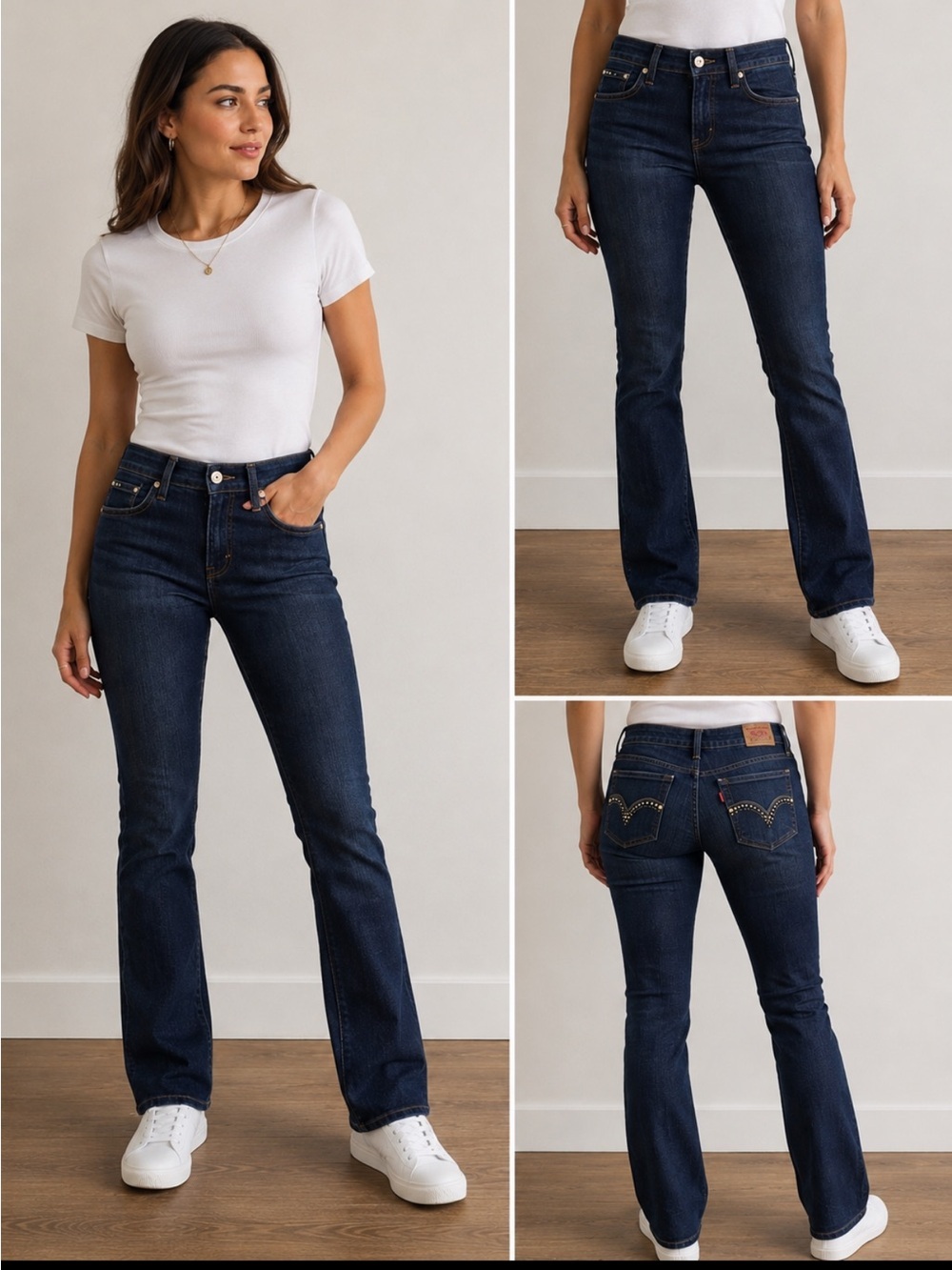 Levi’s 515 Women’s Size 4 S/C Dark Wash Studded Stretch Jeans